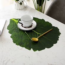 Tapete de mesa de repollo Artificial, Mantel Individual de planta de hoja verde, decoración de follaje Tropical de escritorio para fiesta hawaiana 2024 - compra barato