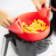Air Fryer Silicone Pot Bread Fried Chicken Pizza Basket Cake Baking Tray Oven Accessories Baking Dishes Pan Kitchen Supplies 2024 - buy cheap