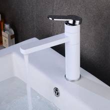 Vidric Hot Cold Mixer White Faucets Black Bathroom Basin Sink Tap Deck Mounted Vessel Sink Faucet Mixer ELK1410S 2024 - buy cheap