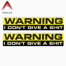 Aliauto 2 X Funny Motorcycle Car Sticker Warning I Dont Give A Shit Accessories Personality Reflective Decal PVC,15cm*3cm 2024 - buy cheap