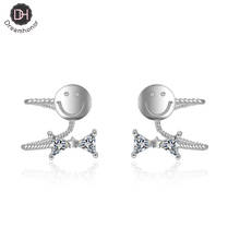 Dreamhonor Simple Zirconia Bowknot Ear Cuff Earrings Without Piercing Ear Clips Earrings Women Girls Jewelry 2024 - buy cheap
