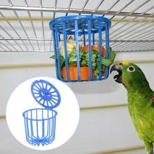 Cute Bird Parrot Feeder Cage Fruit Vegetable Holder Cage Accessories Hanging Basket Container Toys Pet Bird Supplies 2024 - buy cheap