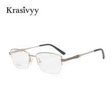 Krasivyy-Gafas de medio montura para hombre y mujer, lentes ópticas de titanio puro, diseño único coreano, gafas graduadas, 2021 2024 - compra barato