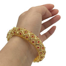 1pcs Arabic Women Copper Dubai Bracelets Bangles for Ladies with Charm Ethiopian African Gold Bracelets&Bangles Indian Bridal 2024 - buy cheap