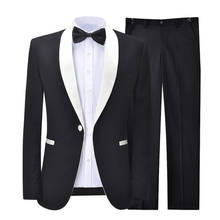 Simple one button fashion shawl lapel jacket pants men business formal suit groom wedding custom slim fit dress Trajes de hombre 2024 - buy cheap