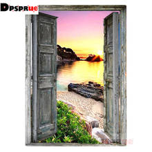 Cuadro de diamantes cuadrado/redondo DIY 5D, paisaje de paisaje, puerta de playa, exterior, mosaico 3d, bordado de diamantes, decoración de Sala de bodas 2024 - compra barato