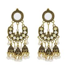 Ethnic Retro Mexico Gypsy Boho Beaded Dangle Drop Earrings Gold Alloy Big Long Tassel Earrings indian Tribal Turkish Jewelry 2024 - buy cheap