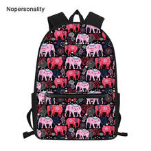 Nopersonality Student Kids School Backpack Colorful Elephant Print School Bag Pack for Teenage Girls Boys Cute Children Bookbags 2024 - buy cheap
