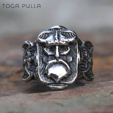 Винтажное мужское кольцо из нержавеющей стали 316L, Крутое серебряное кольцо с викингом, мужское ретро кольцо с воином Ax, Norse, ювелирное изделие, Прямая поставка 2024 - купить недорого