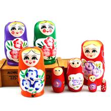 5 Pçs/set Madeira Bonecas Do Assentamento Russo Babushka Bonecas Matryoshka Russe Pintura À Mão Urso Poupee para Caçoa o Presente Artesanal Boneca de Decoração Para Casa 2024 - compre barato