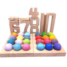 12pcs Wooden Rainbow Balls Toys Montessori Materials Natural Round Balls with Tray Color Sorting Educational Toys for Children 2024 - buy cheap