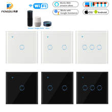 Touch Switch Smart Light Switch Wall switch 1/2/3 Gang wifi light switch US/EU Standard Work with Alexa Google Home 2024 - buy cheap