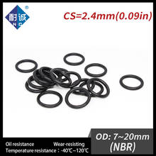 300PCS/lot Rubber Black NBR CS2.4mm OD7/8/9/10/11/12/13/14/15/16/17/18/19/20mm O Ring Nitrile Gasket Oil resistant waterproof 2024 - buy cheap