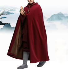 Capa de monge shaolin kung fu, capa unissex para uso no inverno, 8 cores, casaco de oração de buda, camada e meditação zen, vermelho/cinza 2024 - compre barato