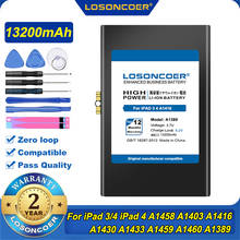 100% оригинальный планшетный аккумулятор LOSONCOER 13200 мАч A1389 для iPad 3 4 A1458 A1403 A1416 A1430 A1433 A1459 A1460 A1389 2024 - купить недорого