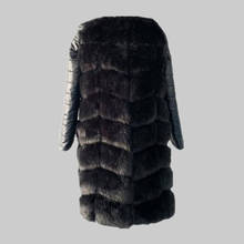 90CM Winter Fur Jacket Outwear New Arrival Warm Women Faux Fox Fur Coat With PU Sleeve High imitation Fox Fur Jacket Outerwear 2024 - buy cheap
