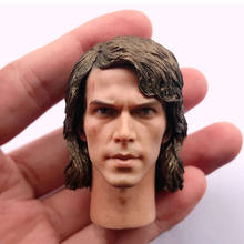 Cabeza esculpida de Anakin Skywalker, accesorio de figura masculina coleccionable a escala 1/6, modelo tallado para cuerpo de 12 pulgadas 2024 - compra barato