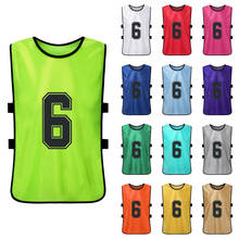 12PCS Adults Soccer Pinnies Quick Drying Football Team Jerseys Youth Sports Scrimmage Soccer Team Training Numbered Sports Vest 2024 - buy cheap