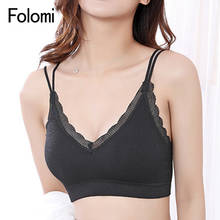 Folomi v profundo sutiãs para mulher acolchoado bralette algodão colheita topo meninas beleza sem costas sutiã um tamanho 2024 - compre barato