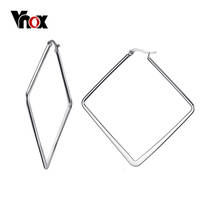 Vnox Color Big Hoop Earrings Fashion Geometric Stainless Steel Earrings for Women Party Gift Jewelry Brincos 2024 - buy cheap