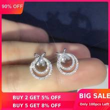 Hollow Butterfly Diamond Stud Earring Real 925 sterling silver Jewelry Engagement Wedding Earrings for Women Bridal Party Gift 2024 - buy cheap