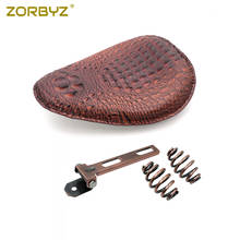 ZORBYZ Motorcycle Brown Crocodile PU Leather Solo Drive Seat Spring & Bracket For Harley Chopper Bobber Custom SX650 2024 - buy cheap