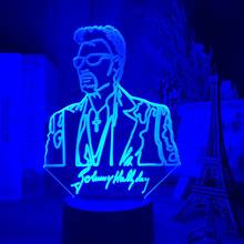 Francês celebridade johnny hallyday assinatura led noite luz fãs presente decoração para casa cor mudando nightlight quarto lâmpada de mesa 2024 - compre barato