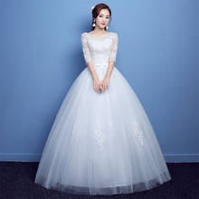 2022 New Simple V Neck Wedding Dresses Beautiful Flower Lace Princess Ball Gown Floor Length Plus Size Vestido De Novia 2024 - buy cheap