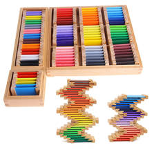 Juguetes Educativos Montessori para niños, caja de tableta de aprendizaje de Color, Material Sensorial, 1/2/3 madera, educación preescolar, rompecabezas para niños 2024 - compra barato