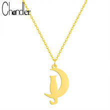 Chandler Boho Cool Stainless Steel Cat Moon Necklace Cute Lovely Animal Pendant Slim Chain Choker Pet Lover Memory Trendy Colier 2024 - buy cheap