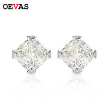 OEVAS Classic 100% 925 Silver Created Moissanite Gemstone Wedding Engagement Ear Studs Earrings Fine Jewelry Gifts Wholesale 2024 - buy cheap