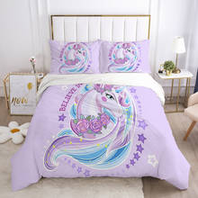 Cartoon Duvet Cover Set 3D Unicorn Baby Bedding Set For Kids Baby Blanket Cover  Pillowcases Girls Boys Single Twin King Queen 2024 - buy cheap