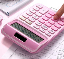 Calculadora financeira coreana com voz, cor doce, pequena, recém-nascida, teclas grandes, computador, contabilidade, especial, rosa 2024 - compre barato