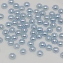 2000 Blue Half Pearl Gems Flatback Bead 3mm Nail Art Tips +Storage Box 2024 - buy cheap