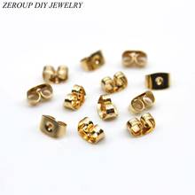 ZEROUP 100pcs Gold Plated Earring Back Plug Earring Base Ear Studs Back Supplies for Jewelry EB-01 2024 - buy cheap