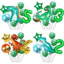 Globos de aluminio con número verde para fiesta de cumpleaños, 9 unids/lote, 32 pulgadas, decoraciones para fiesta de cumpleaños de niños, Globos de látex, juguetes de Cumpleanos 2024 - compra barato