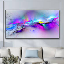 Quadros abstratos para sala de estar, pintura de arte em tela com nuvem colorido, decorativo, moderna, para parede 2024 - compre barato