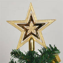 Merry Christmas Tree Decoration Golden Star 3D Five Point Star Xmas Tree Top Star Home Desktop Topper Christmas Ornament 2024 - buy cheap