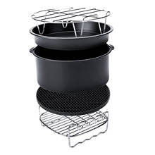 8Pcs Air Fryer Accessories Set Frying Cage Pan Rack Cake Barrel Fit for  all  Air Fryer 5.3, 5.8, 7, 8QT 2024 - buy cheap