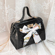 Роскошная женская сумка на плечо, миниатюрные Сумки из искусственной кожи с ручками, дизайнерские сумки через плечо с шарфом, женские тоуты с крокодиловым узором 2024 - купить недорого