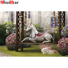 Full square DIY 5D diamond painting animal unicorn cross stitch home decoration diamond embroidery mosaic ZWQ 2024 - buy cheap