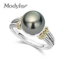 Modyle hot ring with Gray Pearl and cubic zircon Women jewelry dropshipping anel anillos aneis femme statement finger rings 2024 - buy cheap