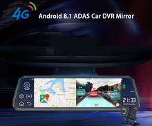 Cámara de salpicadero con pantalla completa de 10 pulgadas, grabadora de conducción con Android 8,1, 4G, Dual, 1080P, transmisión multimedia, espejo retrovisor ADAS 2024 - compra barato