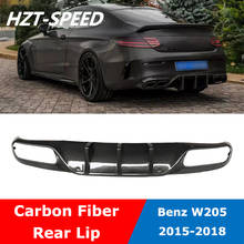 W205 OTM стиль карбоновый задний бампер Лопата для губ Диффузор спойлер для BENZ C Class C300 C63 AMG Coupe 2015-2018 2024 - купить недорого