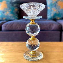 Candelabro de cristal moderno para decoração, candelabro de vidro simples com suporte de velas, decoração romântica de mesa, decoração de sala, casamento 2024 - compre barato