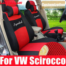 Carsastre-Fundas de asiento de coche, accesorio personalizado para vw scirocco, conjunto de funda de asiento interior, protector de asientos de malla negra 2024 - compra barato