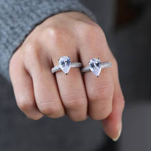 Обручальное кольцо для женщин размер США 6 7 8 9 Серебристый цвет прозрачный 5A CZ свадебный подарок 2024 - купить недорого