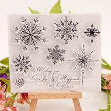 Snowflake Shaped Silicone Clear Seal Stamp DIY Scrapbooking Embossing Photo Album Decorative Paper Card Craft Art Handmade Gift 2024 - buy cheap