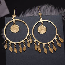 Wando tassel Earring for Women Gold Color coin Earring Ethiopian Mama African Earring Trendy Jewelry Arab Drop earrings 2024 - buy cheap