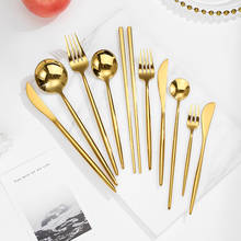 Tablewellware Tableware Mirror Gold Steel Cutlery Set Tableware Stainless Steel Cutlery Silverware Set Gold Forks Knives Spoons 2024 - buy cheap